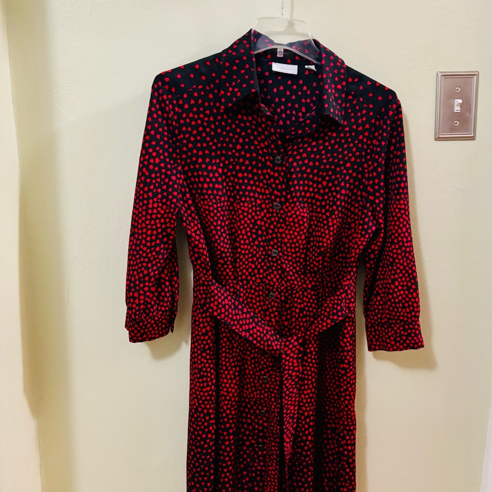 Super cute!! Heart Print shirt dress by New York & Company.